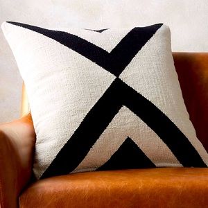 CB2  X Base Pillow Cover NEW Black & Cream Color